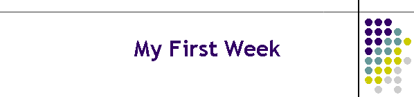 My First Week